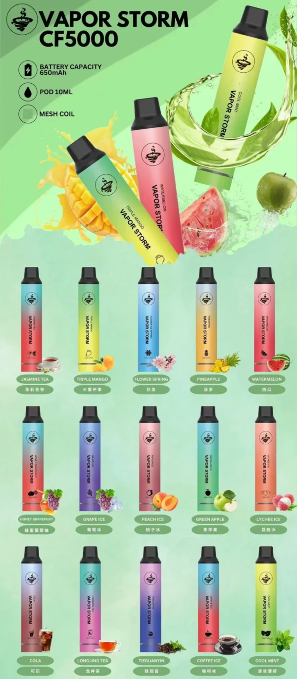 風暴抛棄式-VAPOR STORM-5000口一次性電子煙-全台現貨