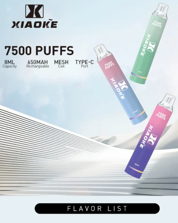 XIAOKE拋棄式-梟客7500口一次性電子煙-全台現貨