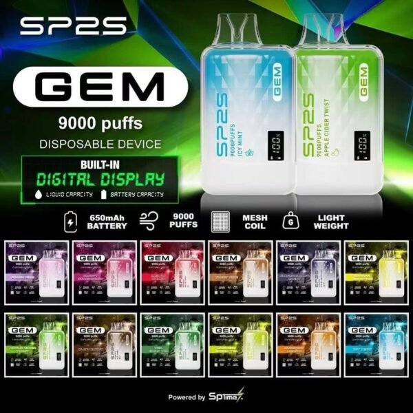 SP2S拋棄式-思博瑞GEM 9000 口PUFF-一次性電子煙-全台現貨